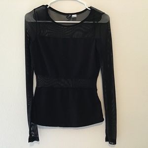 Divided by H&M Black Sheer Blouse Size Small